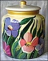 Cookie jar decorated with flowers
