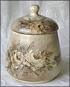 Jar decorated with flowers