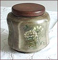 Cookie jar with wood lid