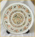 Round plate with butterflies and flowers