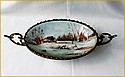 Oval plate with landscape