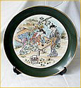 Round plate with oriental women